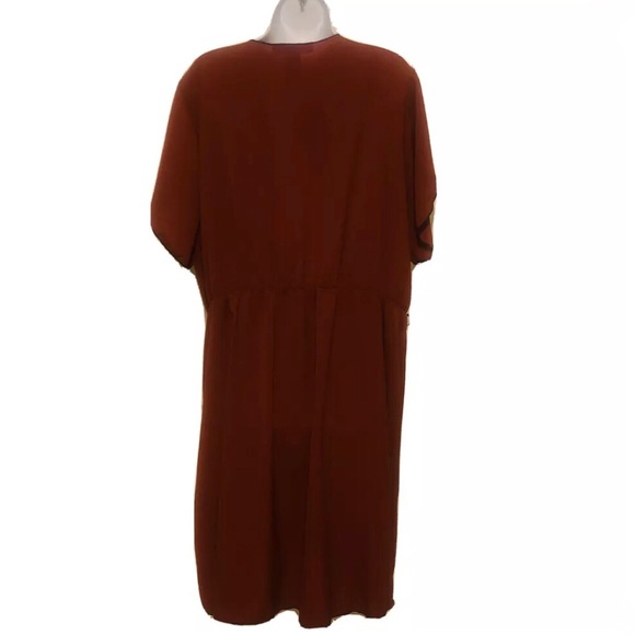 Ashley Stewart Rust/Black Trim Sheer Dress 22/24 - Picture 8 of 8